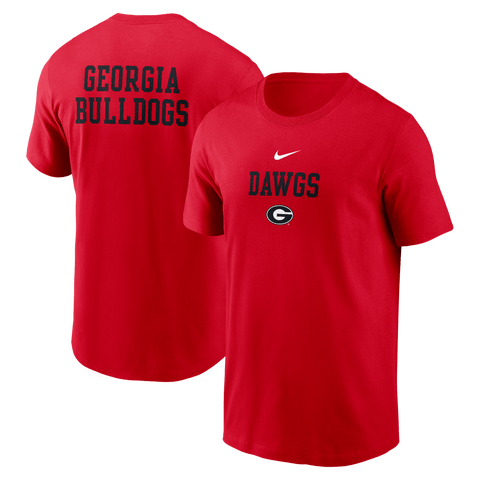 Men's Nike Red Georgia Bulldogs 2-Hit Stacked T-Shirt