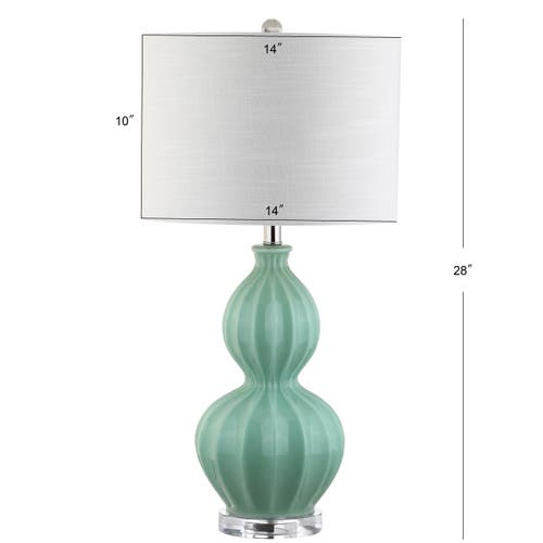Jonathan Y Designs Faye 28in Glass Table Lamp In Seafoam Green