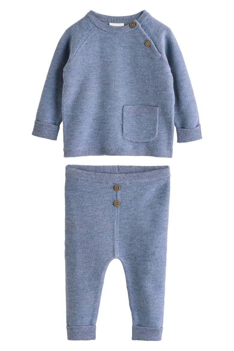 Sweater & Leggings Knit Set, Main, color, BLUE