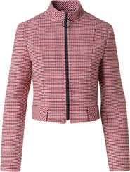 Akris punto Houndstooth Virgin Wool Crop Jacket
