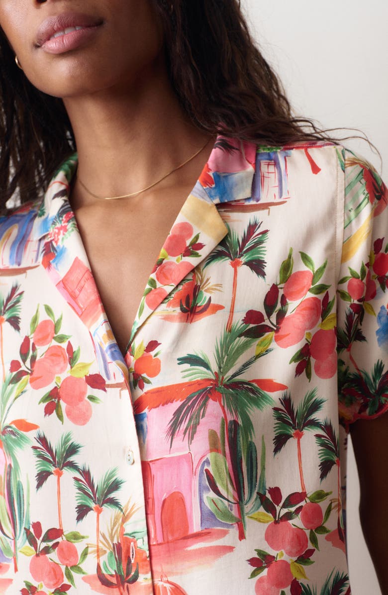 Marine Layer Paloma Short Sleeve Button-Up Shirt, Alternate, color, Palmas Print