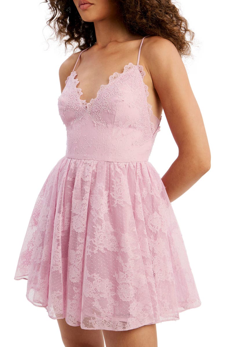 Bardot Orelia Lace Minidress, Alternate, color, Lilac