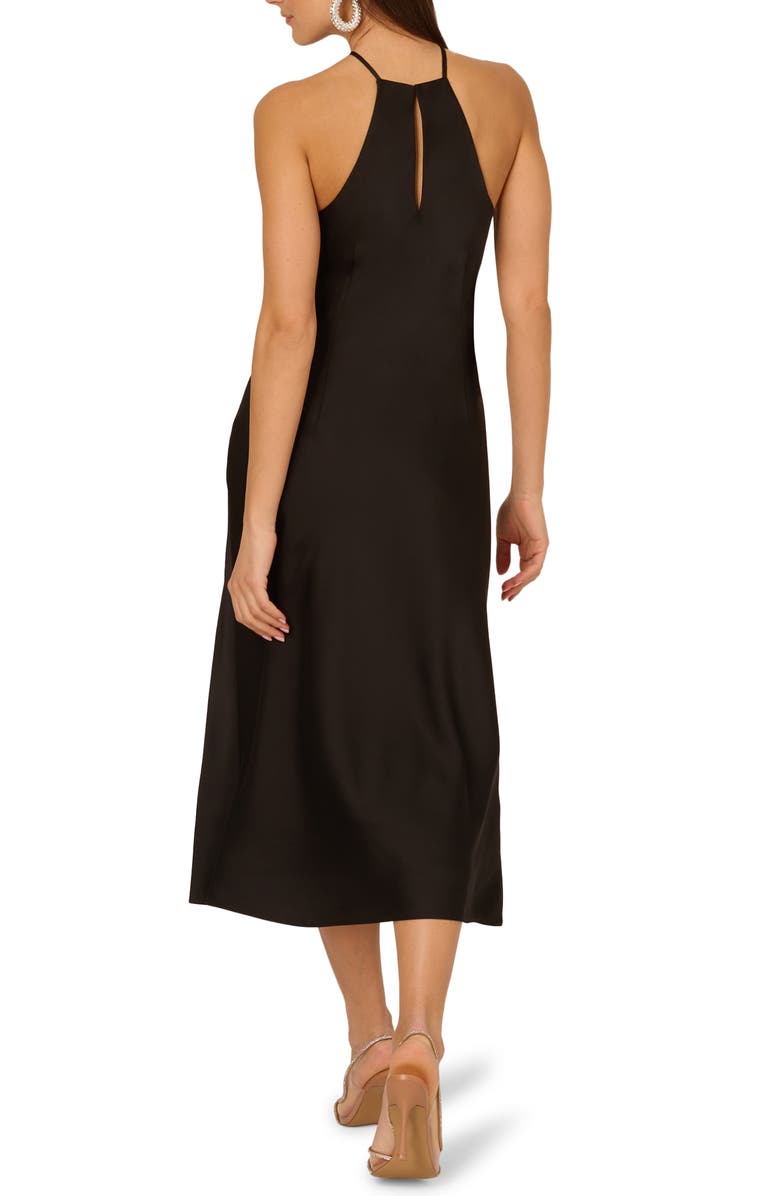 Adrianna Papell Stretch Satin Slipdress, Alternate, color, Black