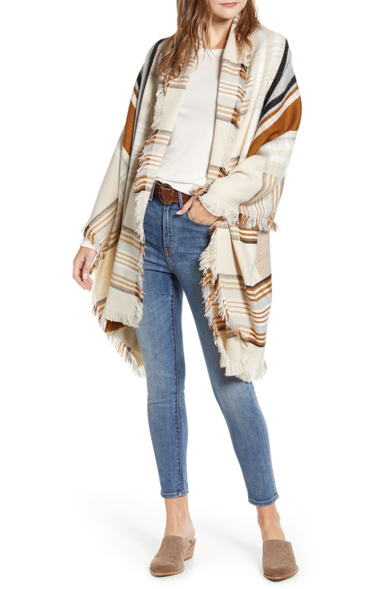 Treasure & Bond Stripe Blanket Wrap, Main, color, 