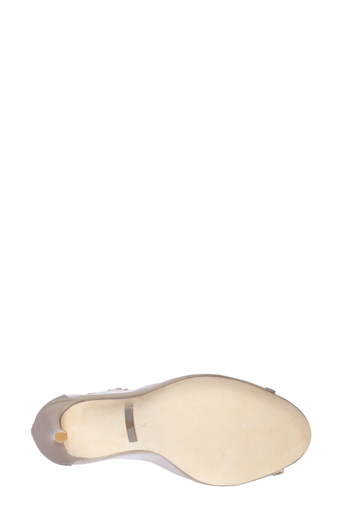 Badgley Mischka 'Rana' Mesh Open Toe Bootie, Alternate, color, NUDE