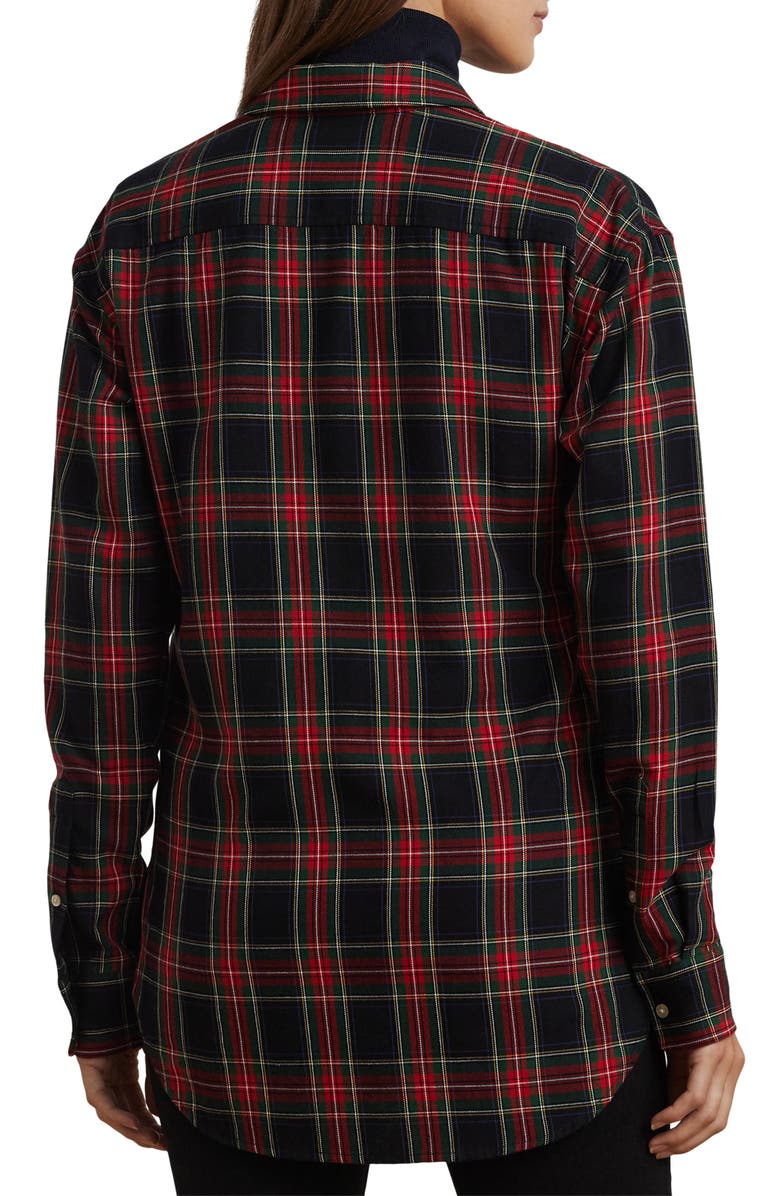 Lauren Ralph Lauren Relaxed Fit Check Plaid Cotton Button-Up Shirt, Alternate, color, 