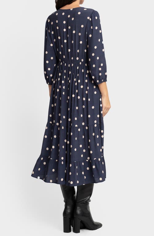 SERAPHINE SERAPHINE POLKA DOT BUTTON FRONT MATERNITY MIDI DRESS