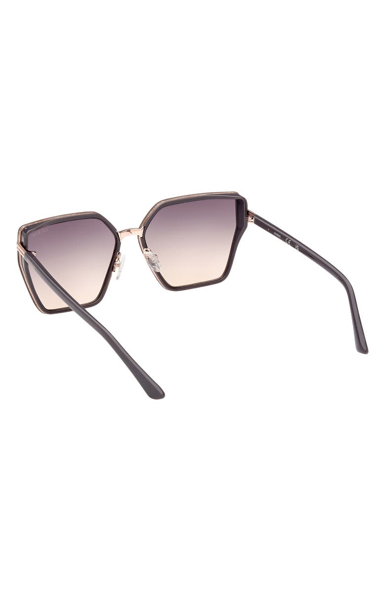 GUESS 59mm Gradient Geometric Sunglasses, Alternate, color, 
