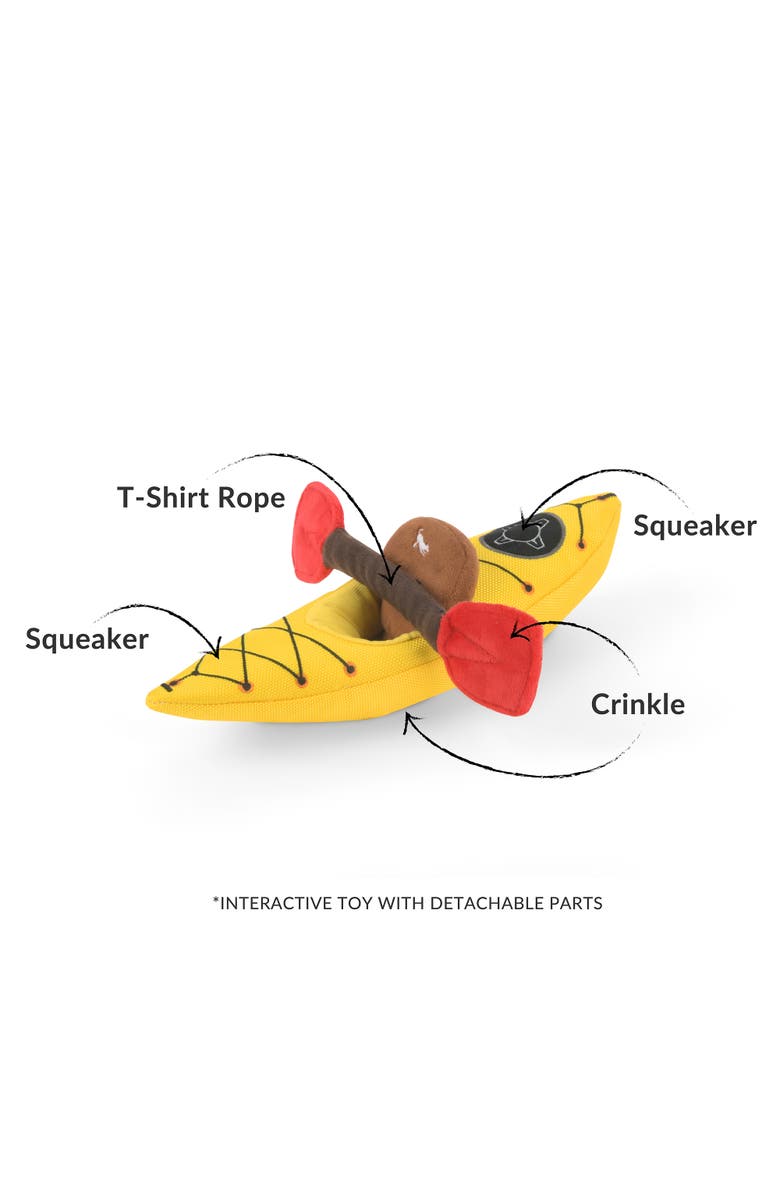 P.L.A.Y. Camp Corbin Collection K9 Kayak Plush Dog Toy, Squeaker, Crinkle, Alternate, color, Multicolored