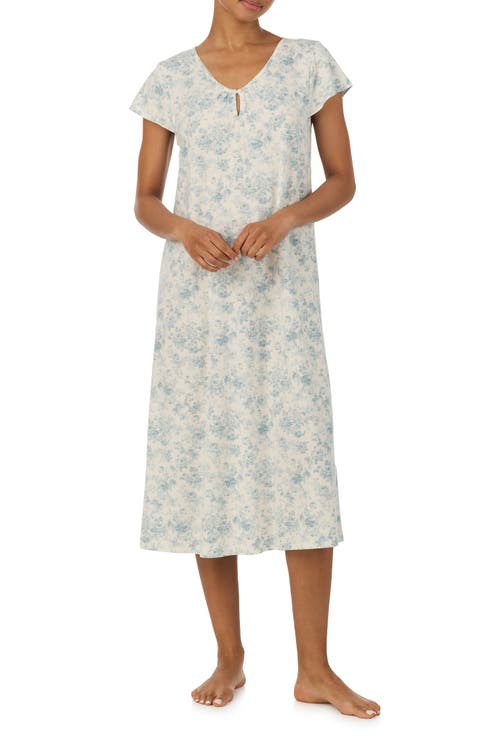 Floral Cap Sleeve Nightgown