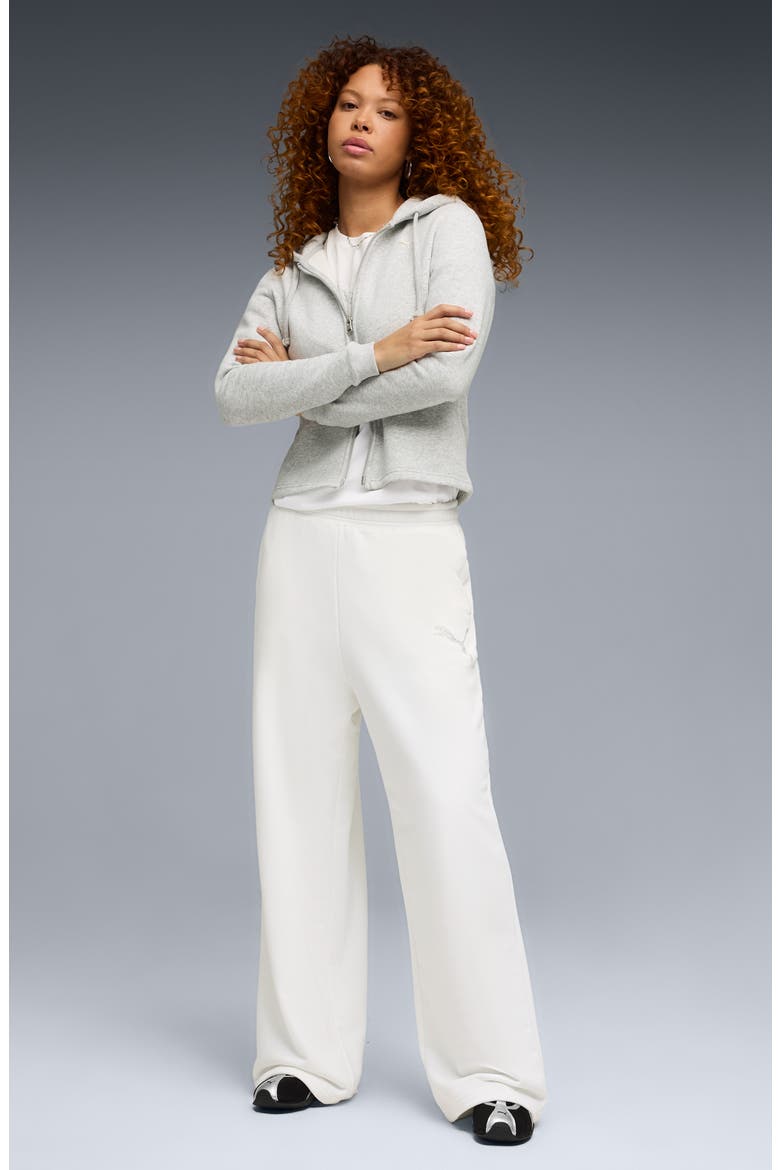 Essential Graphic Leo Luxe Bedazzled Track Pants, Alternate, color, PUMA WHITE