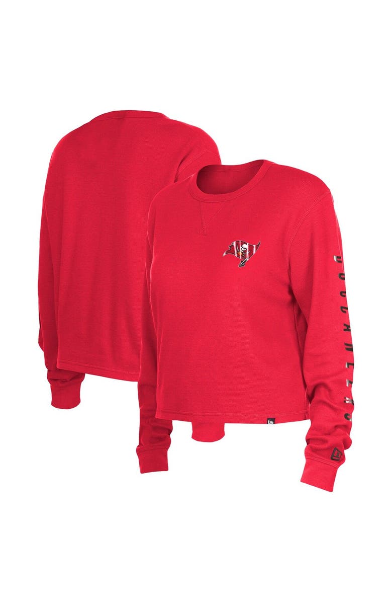 New Era Women's New Era  Red Tampa Bay Buccaneers Thermal Crop Long Sleeve T-Shirt, Main, color, Red
