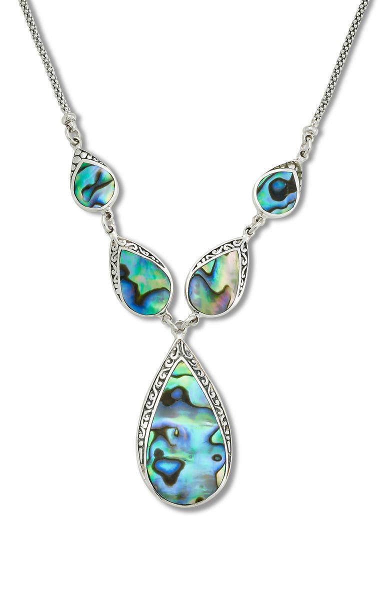 SAMUEL B. Sterling Silver Abalone Y-Necklace, Main, color, Green And Blue