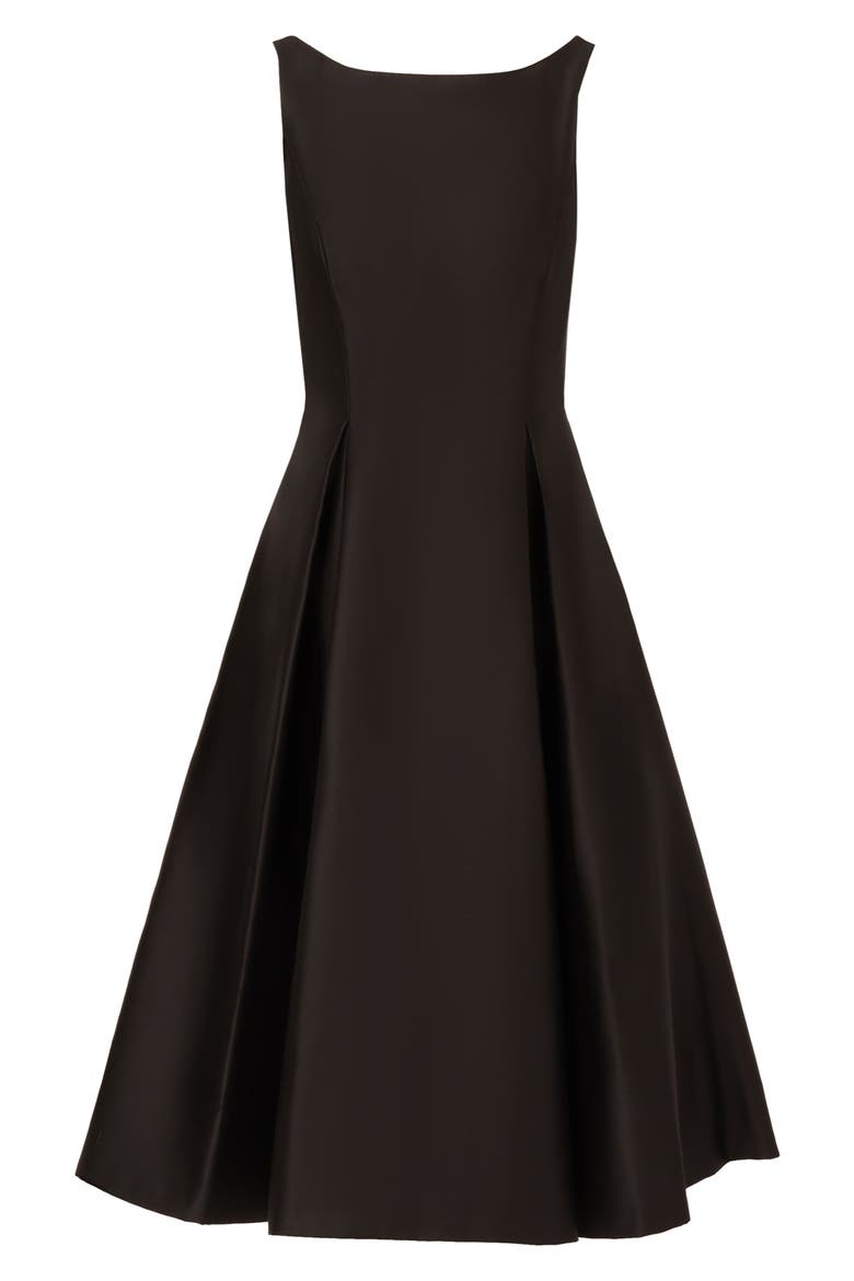 adrianna papell sleeveless mikado fit & flare midi dress Pink Sleeveless Mikado Fit And Flare Midi Dress With V-Back