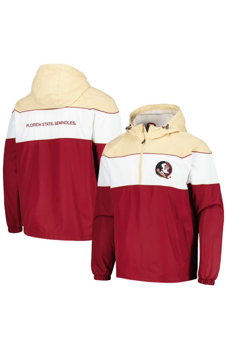 G-III SPORTS BY CARL BANKS Men's G-III Sports by Carl Banks Garnet Florida State Seminoles Center Line Half-Zip Raglan Hoodie Jacket, Main, color, 