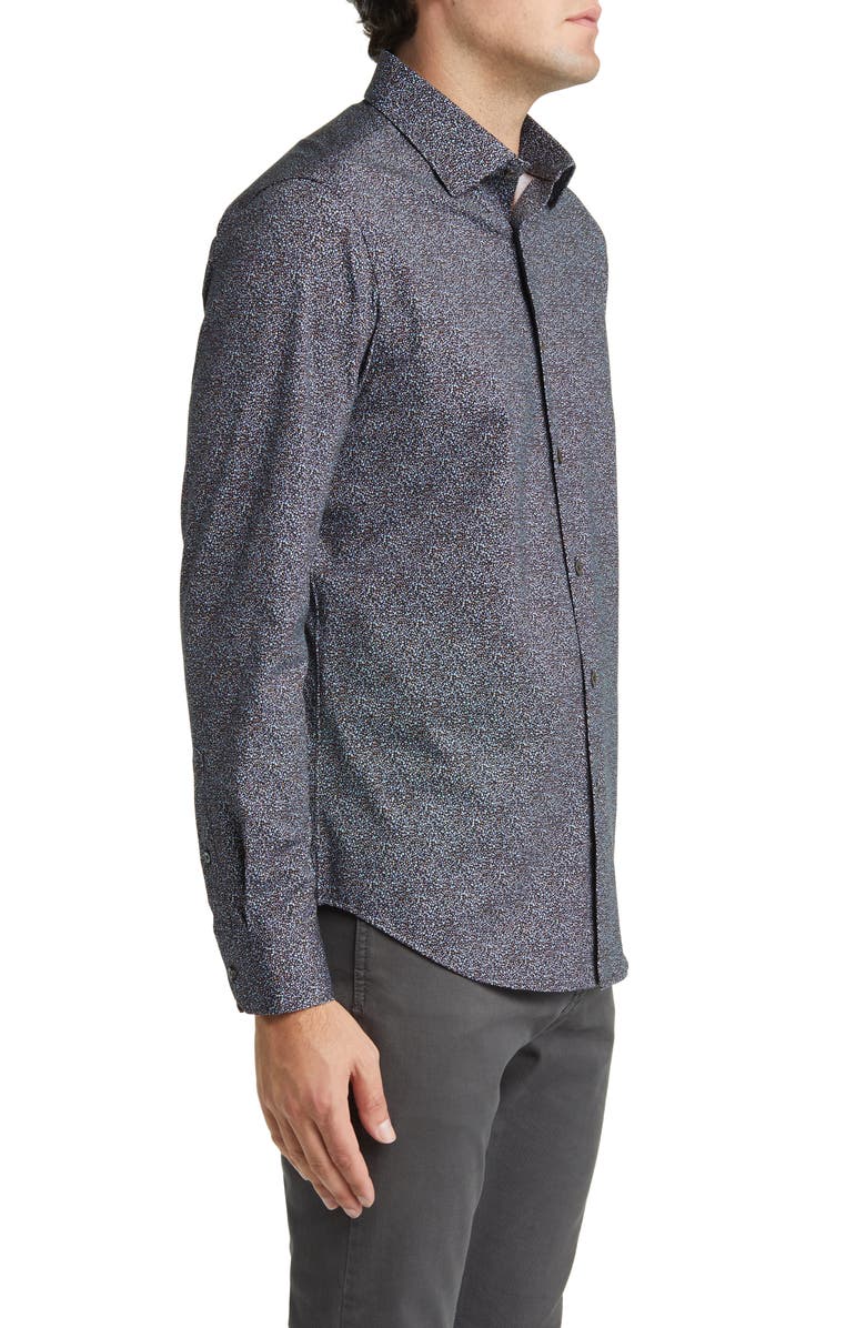 Bugatchi OoohCotton<sup>®</sup> Abstract Print Button-Up Shirt, Alternate, color, 