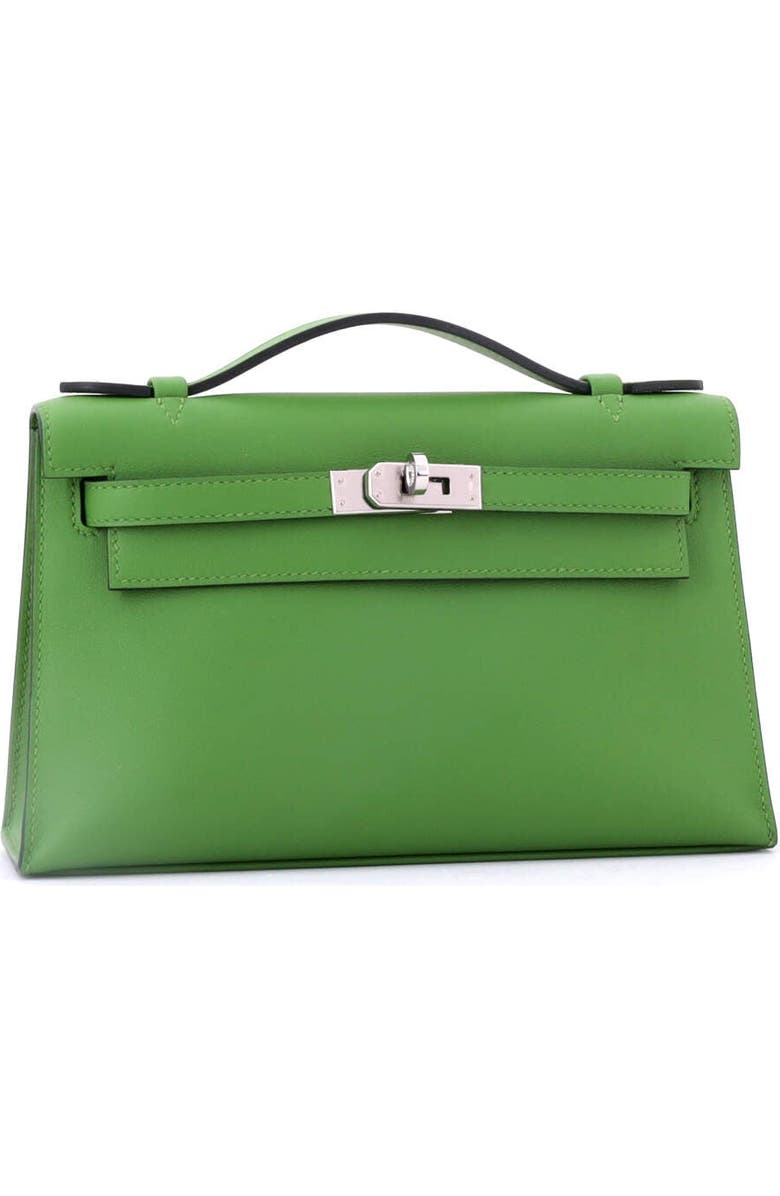 Pre-Owned Hermes Kelly Pochette Swift, Alternate, color, Vert Yucca