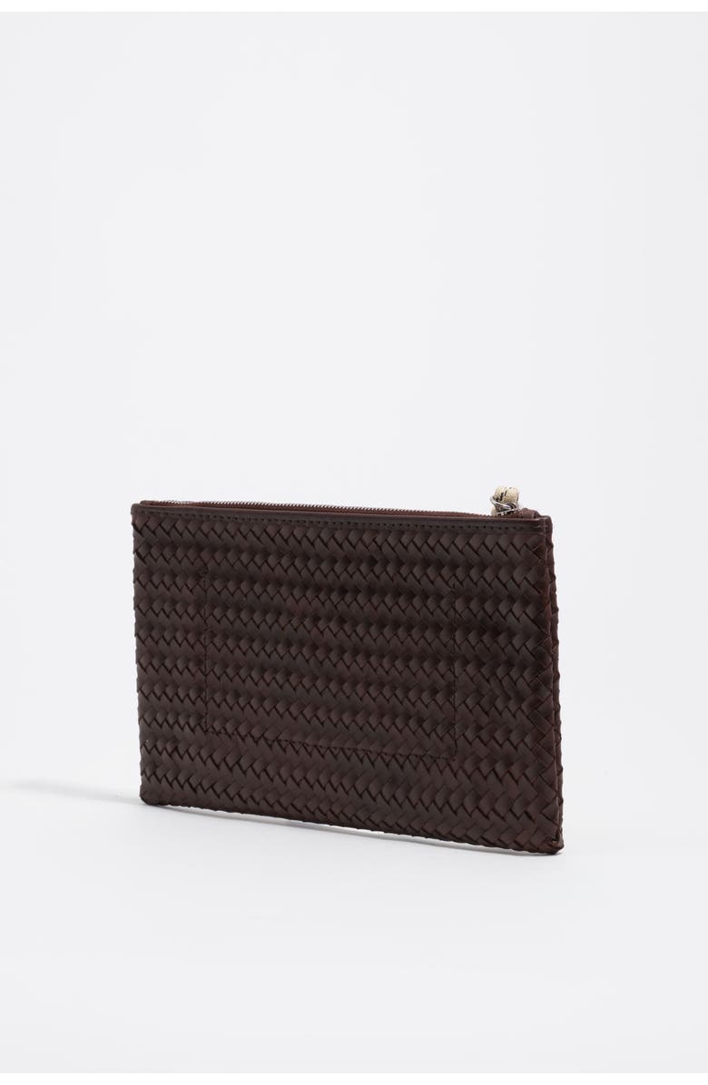 Bimba y Lola Large Leather Palms Make-Up Case, Alternate, color, Dark Brown