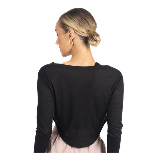 Akalia Ashley Long Sleeve Breathable Top In Black