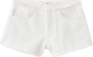MANGO TEEN Low Rise Fray Denim Shorts