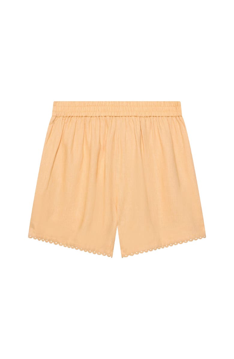 MINT VELVET Linen Scallop Hem Shorts, Alternate, color, Yellow
