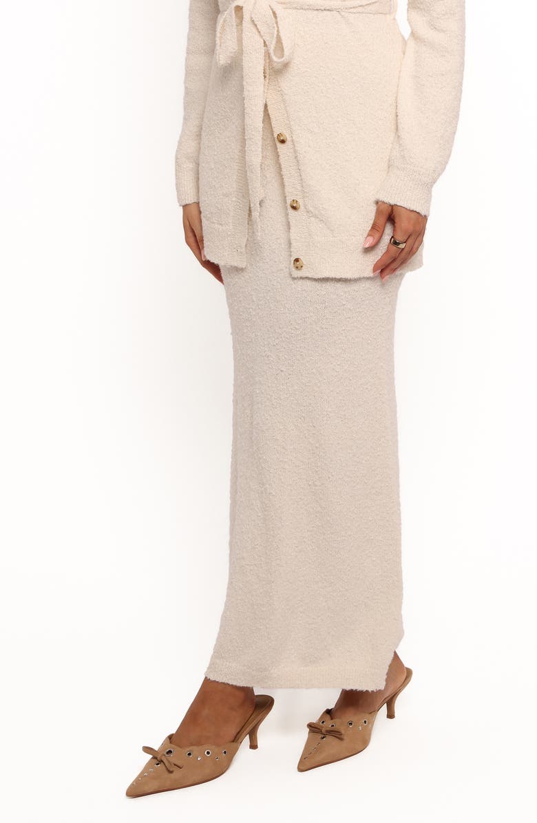 Petal & Pup Rowee Bouclé Midi Sweater Skirt, Main, color, White
