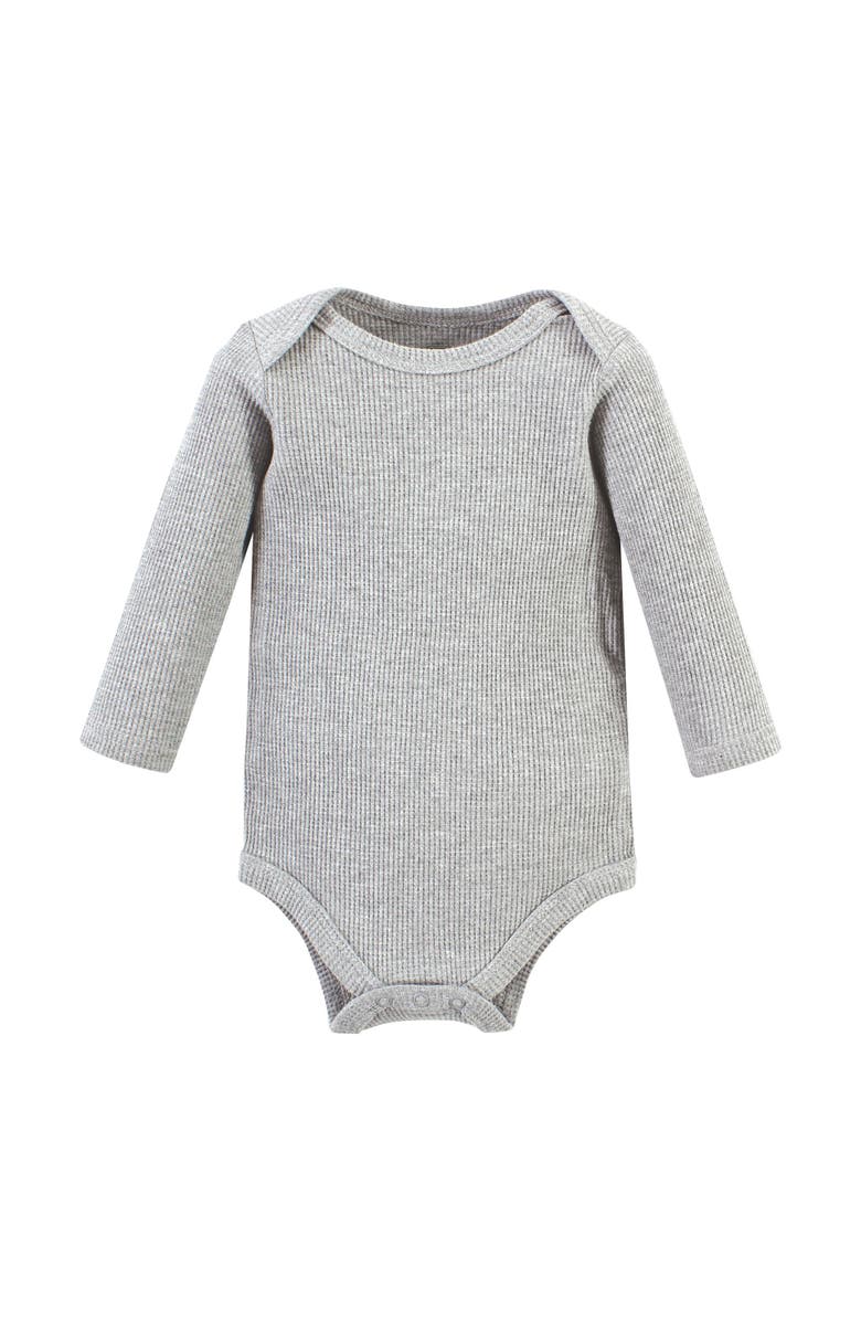 Hudson Baby Thermal Long Sleeve Bodysuits, Alternate, color, Buffalo Plaid Leopard