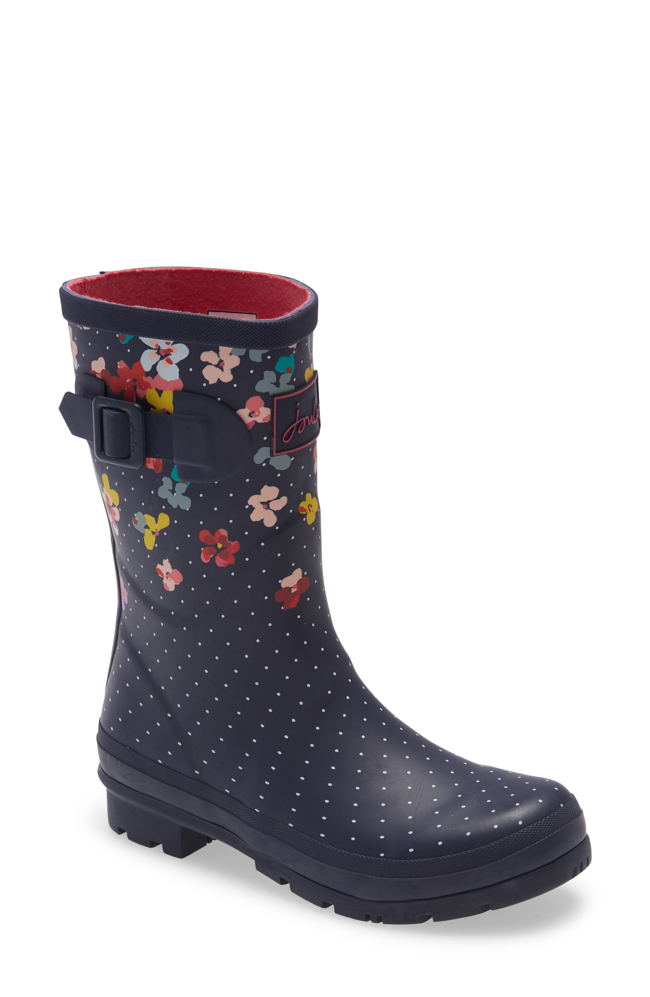 Print Molly Welly Rain Boot, Main, color, NAVBLOSSOM