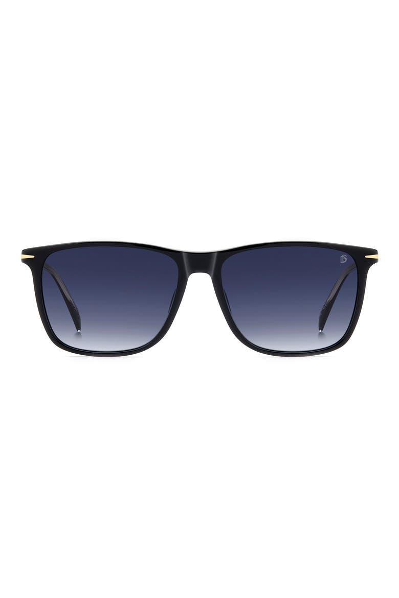 1219/S/US 57mm Gradient Rectangular Sunglasses, Main, color, BLACK/ BLUE SF