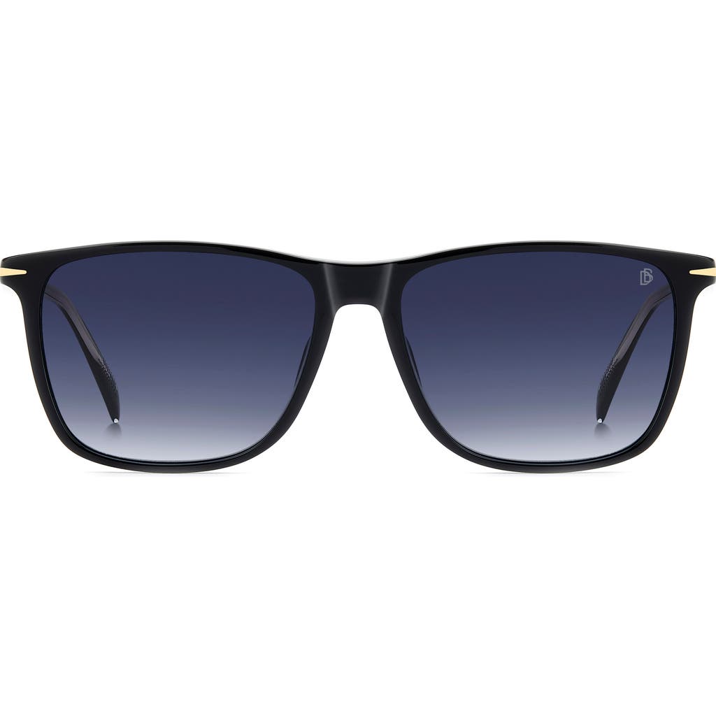 David Beckham Eyewear 1219/s/us 57mm Gradient Rectangular Sunglasses In Black