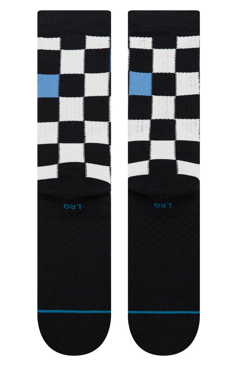 Stance Chef Check Cotton Blend Crew Socks, Alternate, color, Black