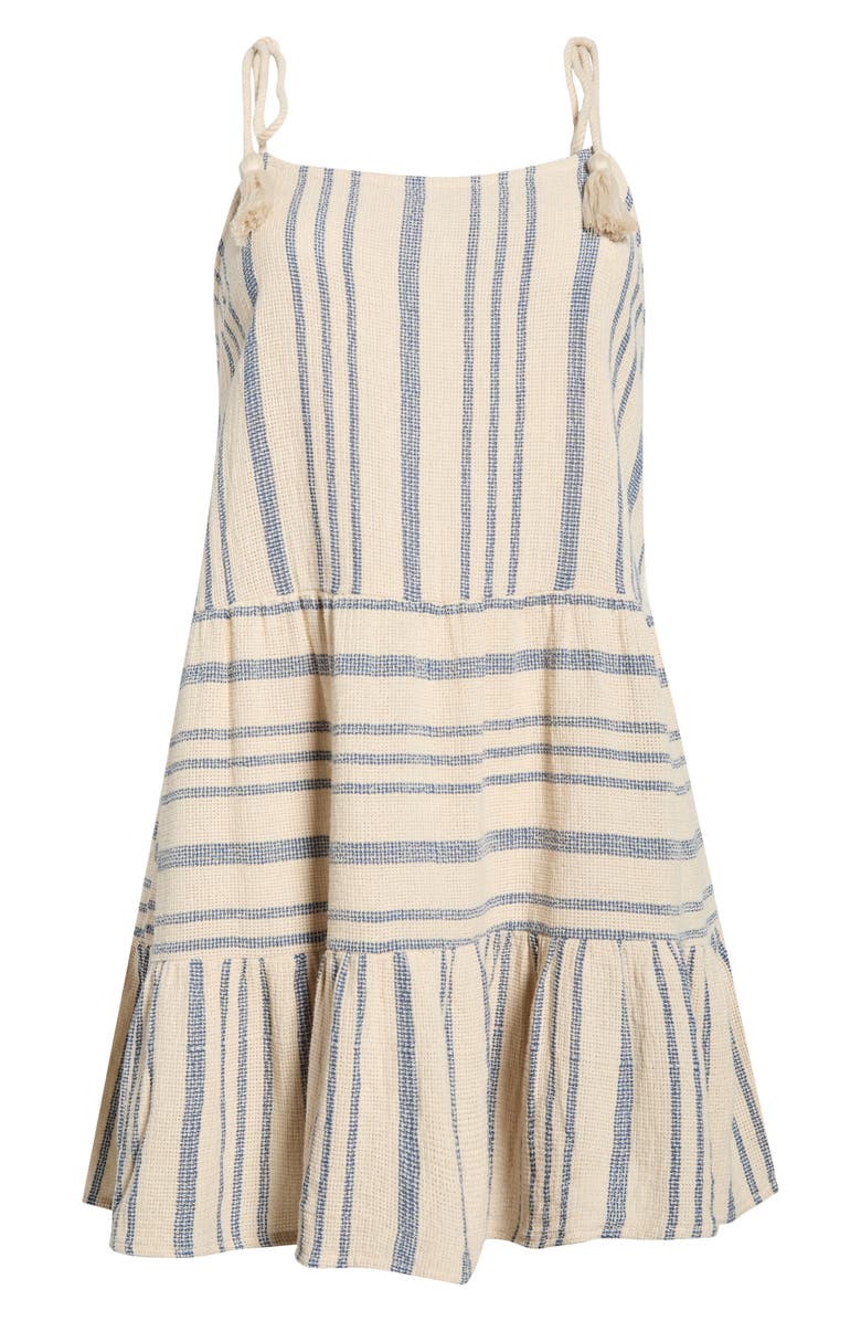 Elan Stripe Tie Shoulder Cotton Cover-Up Dress, Alternate, color, Beige/ Blue Stripe