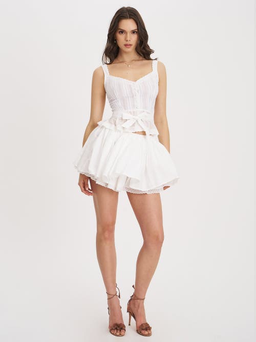 Miss Circle Aliya Cotton Poplin Button Up Sleeveless Top In White