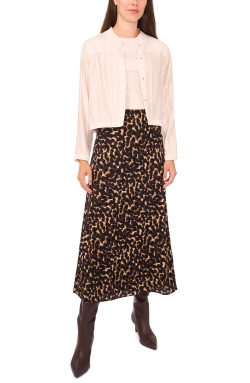 Halogenr Halogen(r) Leopard Print Brushed Pull-on Maxi Skirt In Brown