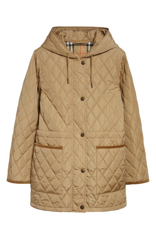Burberry Water Repellent Quilted Nylon Parka In Brown