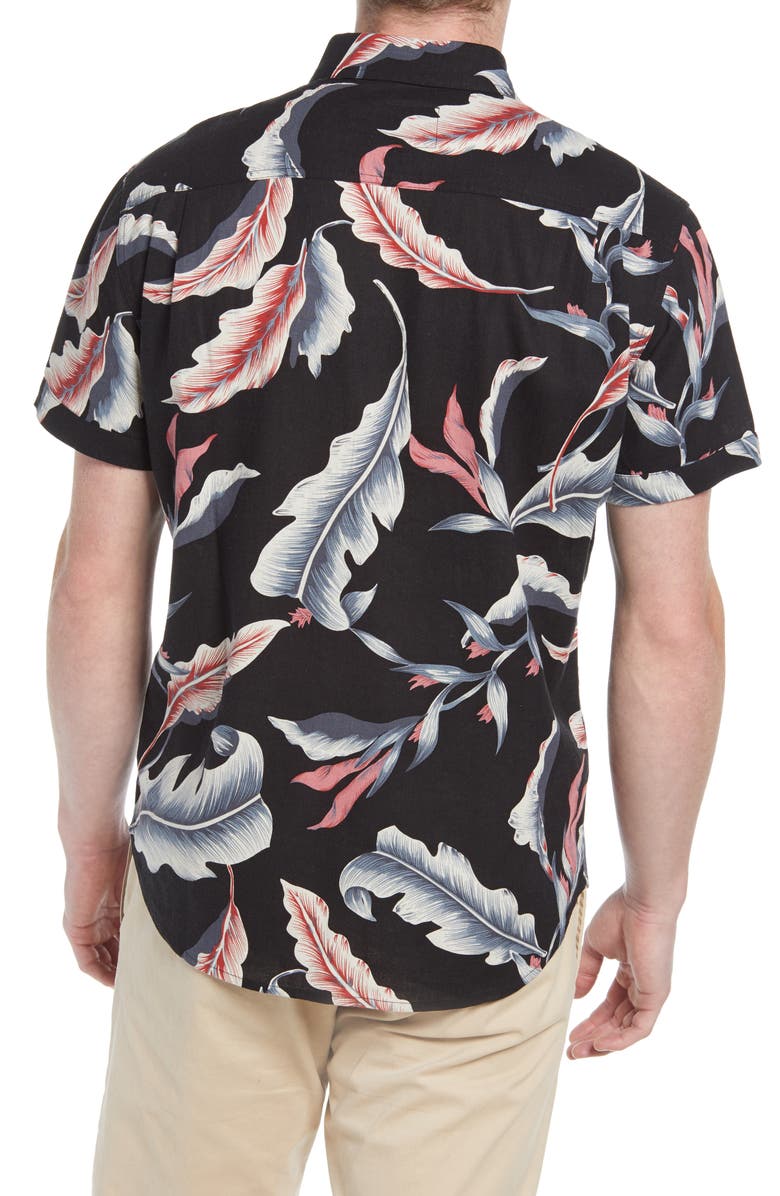 Rails Carson Stripe Short Sleeve Linen Blend Button-Up Shirt, Alternate, color,