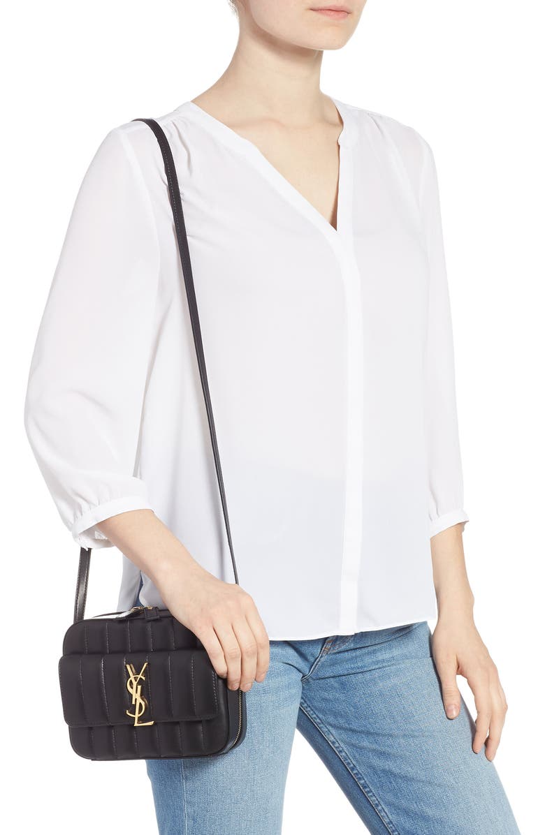 Saint Laurent Vicky Leather Camera Bag, Alternate, color,