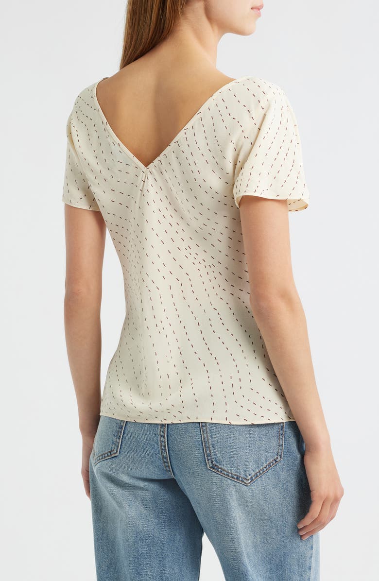 rag & bone Yvonne Print Flutter Sleeve Top, Alternate, color, Ivory Print