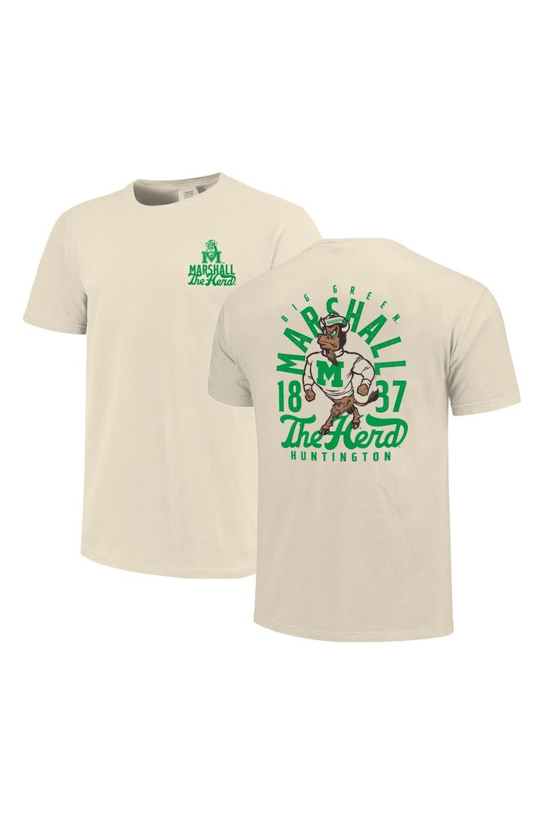 Men's Cream Marshall Thundering Herd Comfort Colors Mascot Overlay T-Shirt, Main, color, Cream