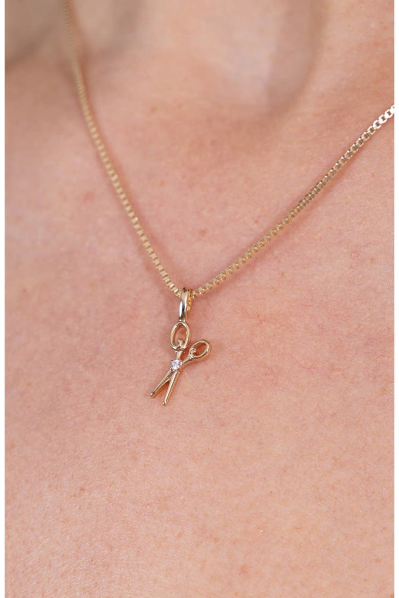 Scissors Box Chain Necklace, Alternate, color, Gold Vermeil