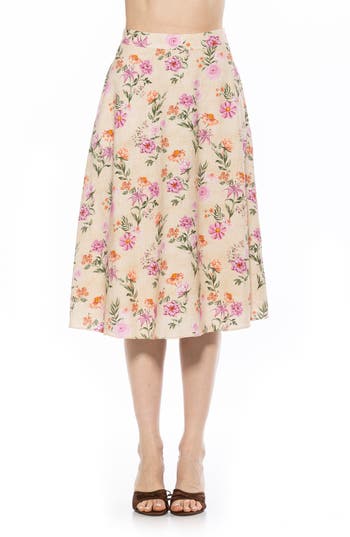 Shop Alexia Admor Mabel Floral Midi Skirt In Pink Floral