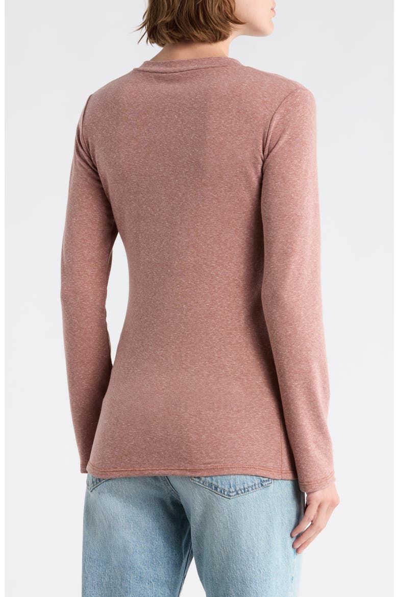 V-Neck Long Sleeve T-Shirt, Alternate, color, BRANDIED MELON