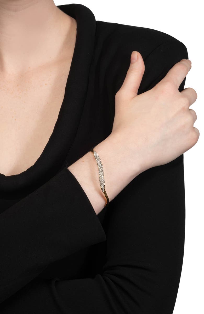 Alexis Bittar Solanales Skinny Bangle, Alternate, color, Gold/ Crystals