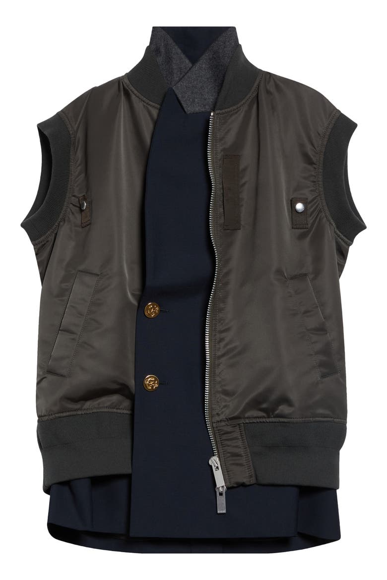 Nylon Twill & Suiting Vest, Main, color, NAVY/ DARK KHAKI