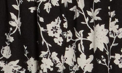 Max Studio Short Sleeve Tiered Maxi Dress In Black/ivory Silhouette Vine