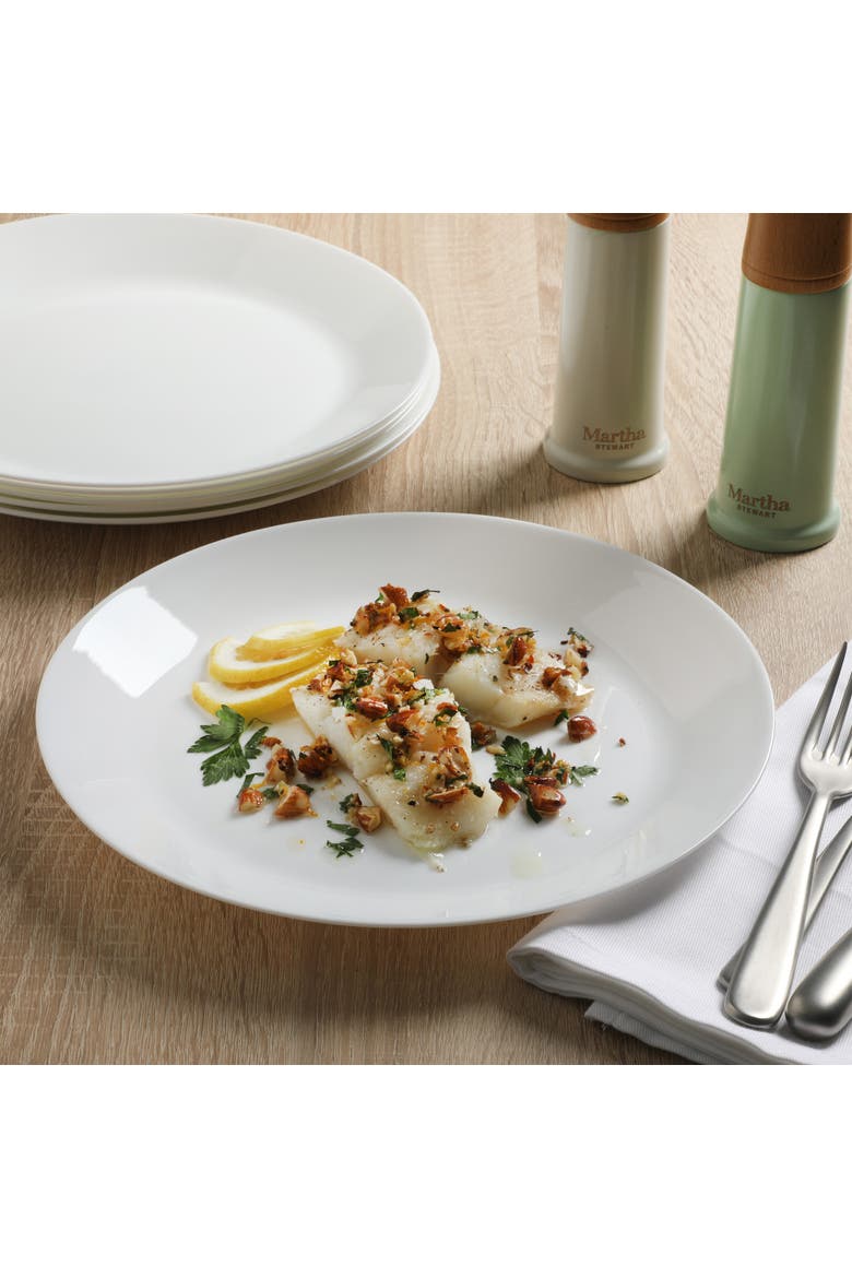 Opalton 6-Piece Chip Resistant Opal Glass Dinner Plate Set, Alternate, color, White