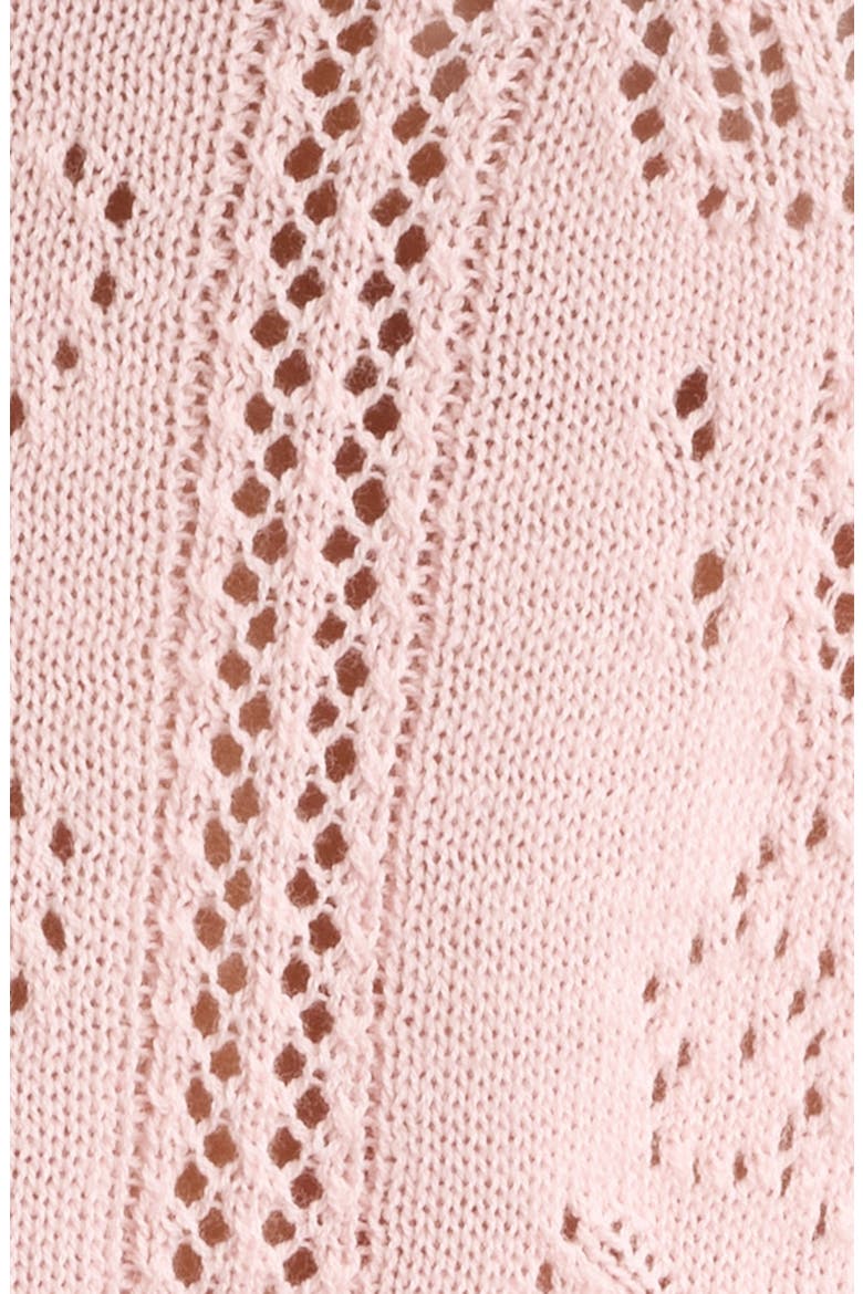 Sibella Cotton Pointelle Cardigan, Alternate, color, PINK IRIS
