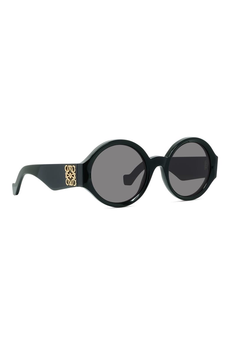 53mm Round Sunglasses, Alternate, color, BLACK/ SMOKE