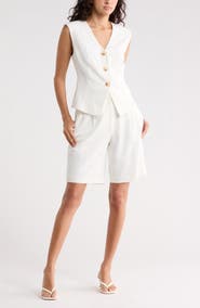 Leith Brooklyn Pleat Front Bermuda Shorts