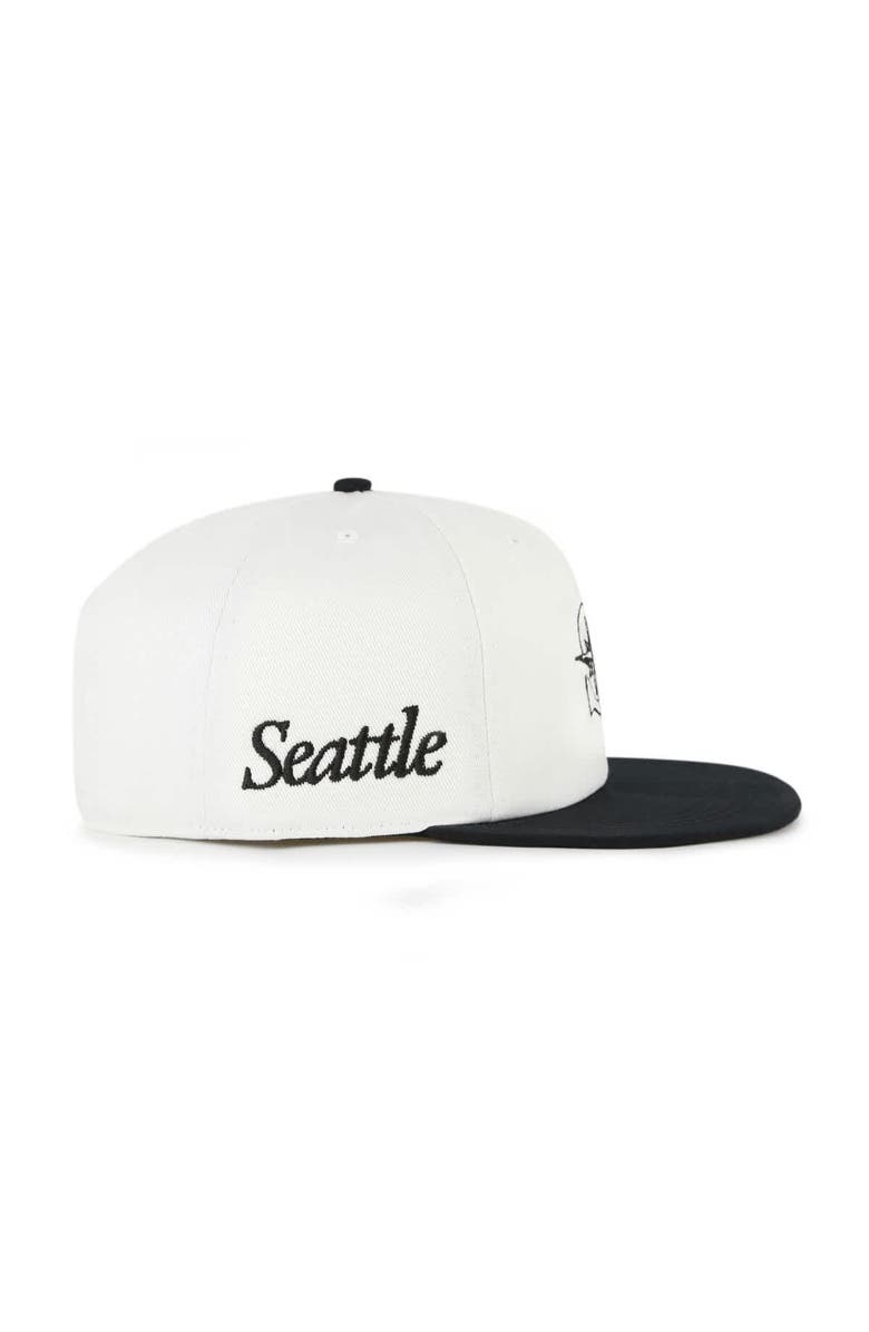 '47 Men's '47 White/Black Seattle Mariners Foundation Captain Snapback Hat, Alternate, color, 